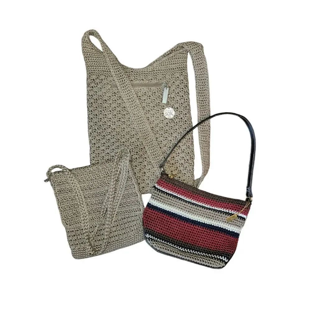 The Sak Elliott Lucca Cream Crossbody Bundle Lot of 3 Purse Bag Tote